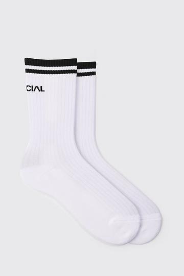 Official Sports Stripe Socks white