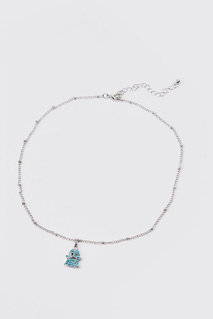 Blue Iced Character Necklace