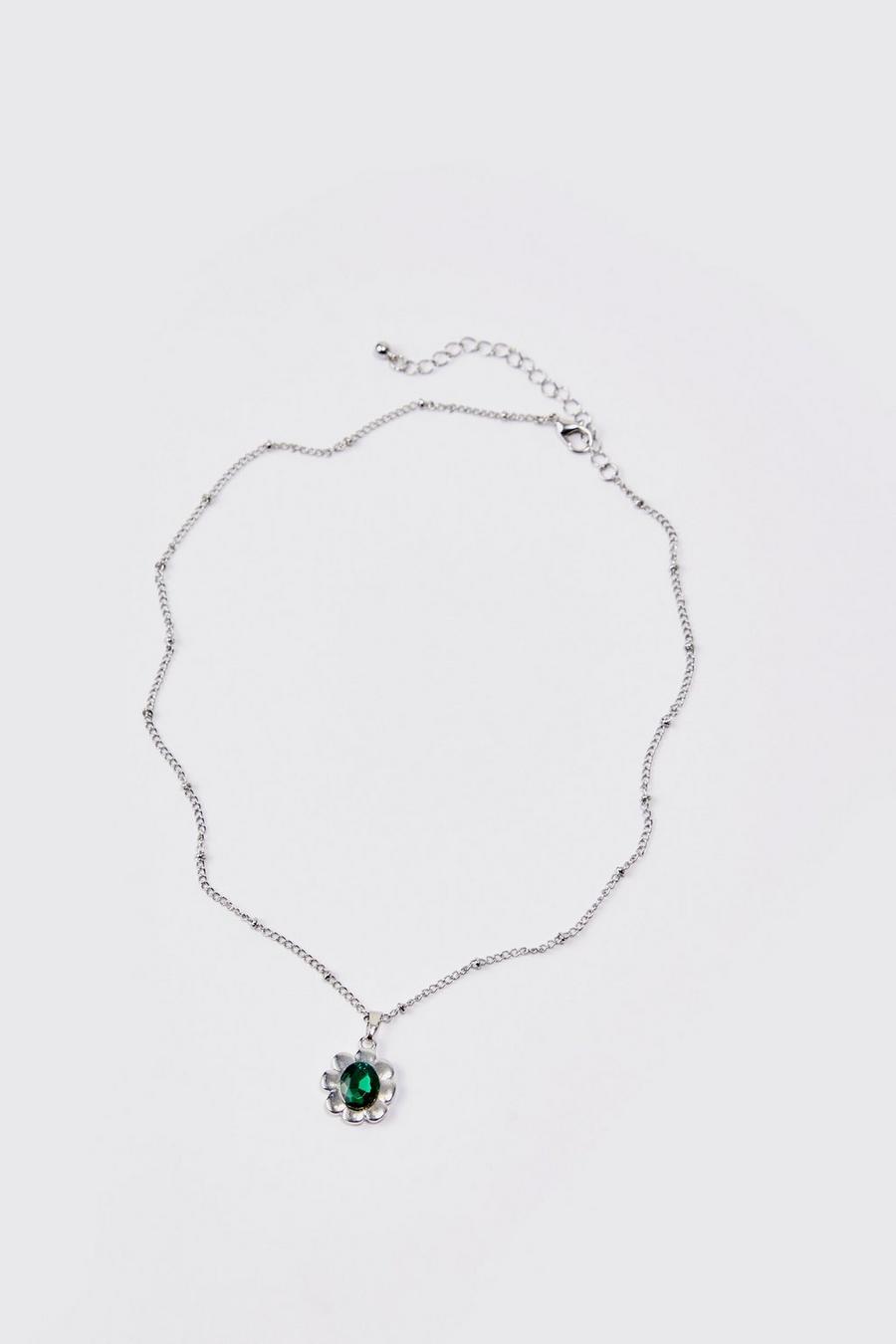 Silver Flower Pendant Necklace image number 1