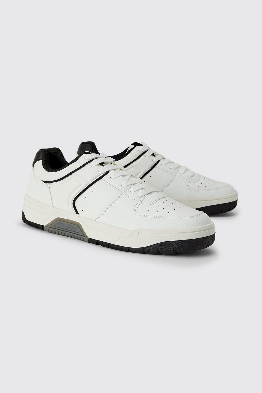 White Panel Detail Chunky Trainer