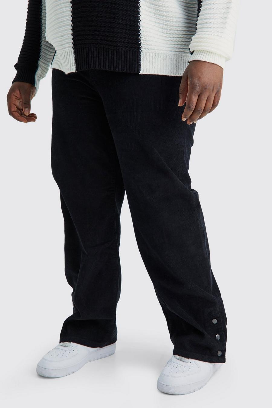 Grande taille - Pantalon ample en velours côtelé, Black image number 1