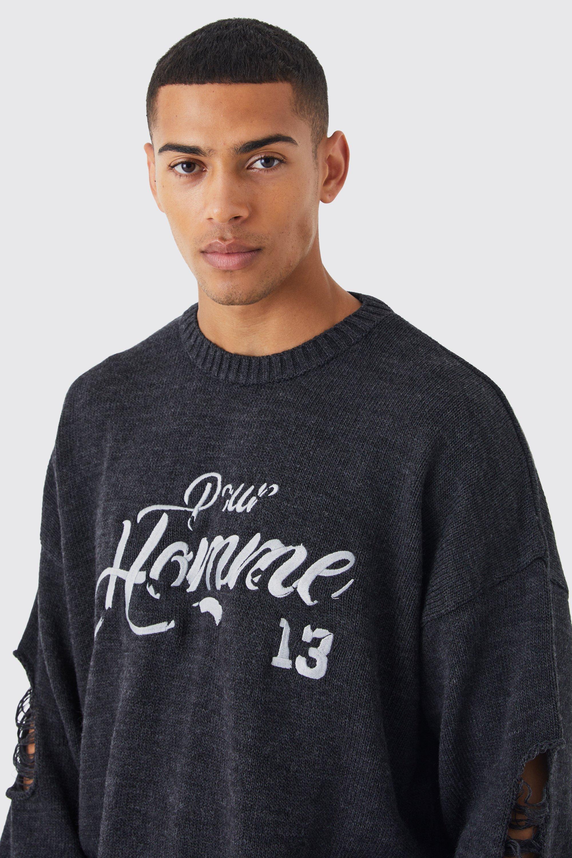 Black distressed clearance jumper