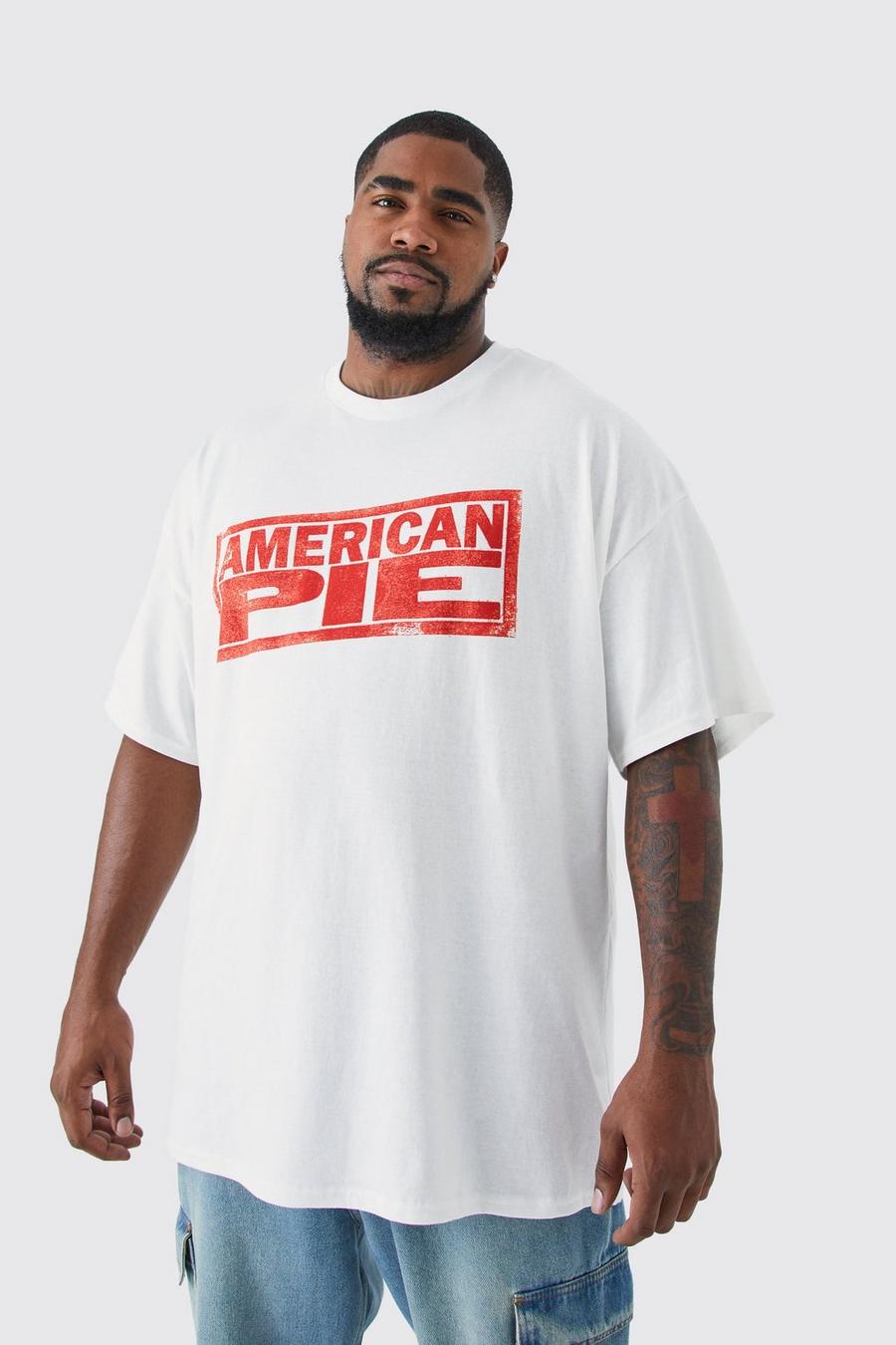 Camiseta Plus con estampado de American Pie, White blanco image number 1