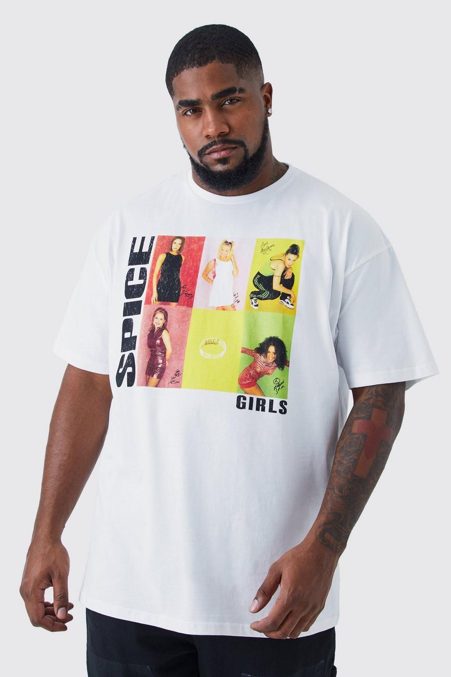 Plus T-Shirt mit lizenziertem Spice Girls Print, White
