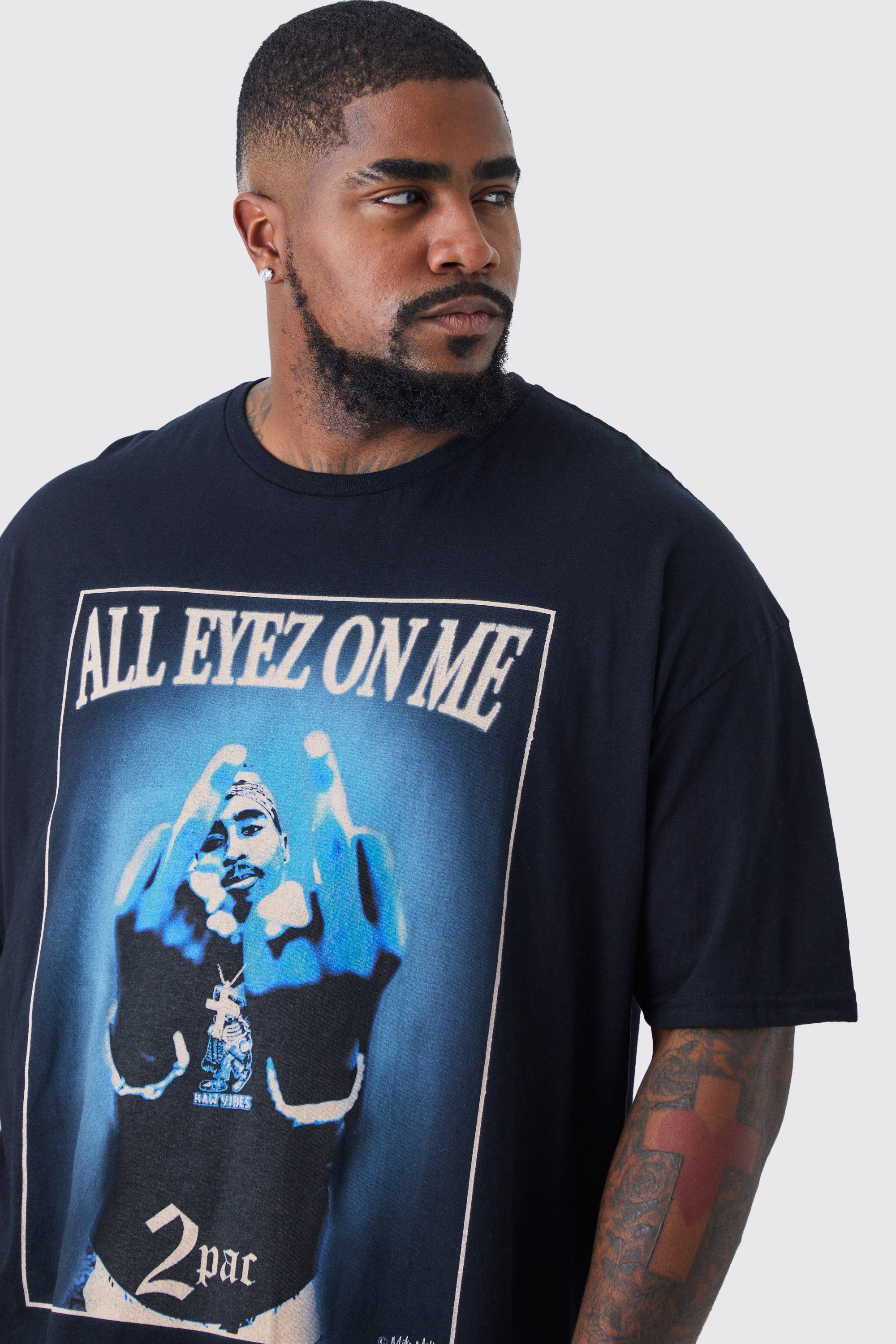 Men's Plus Tupac License T-shirt | Boohoo UK