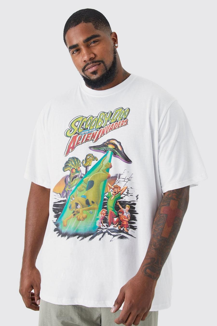 Camiseta Plus con estampado de Scooby Doo, White