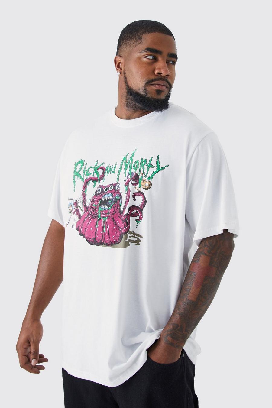 White Plus Rick And Morty License T-shirt