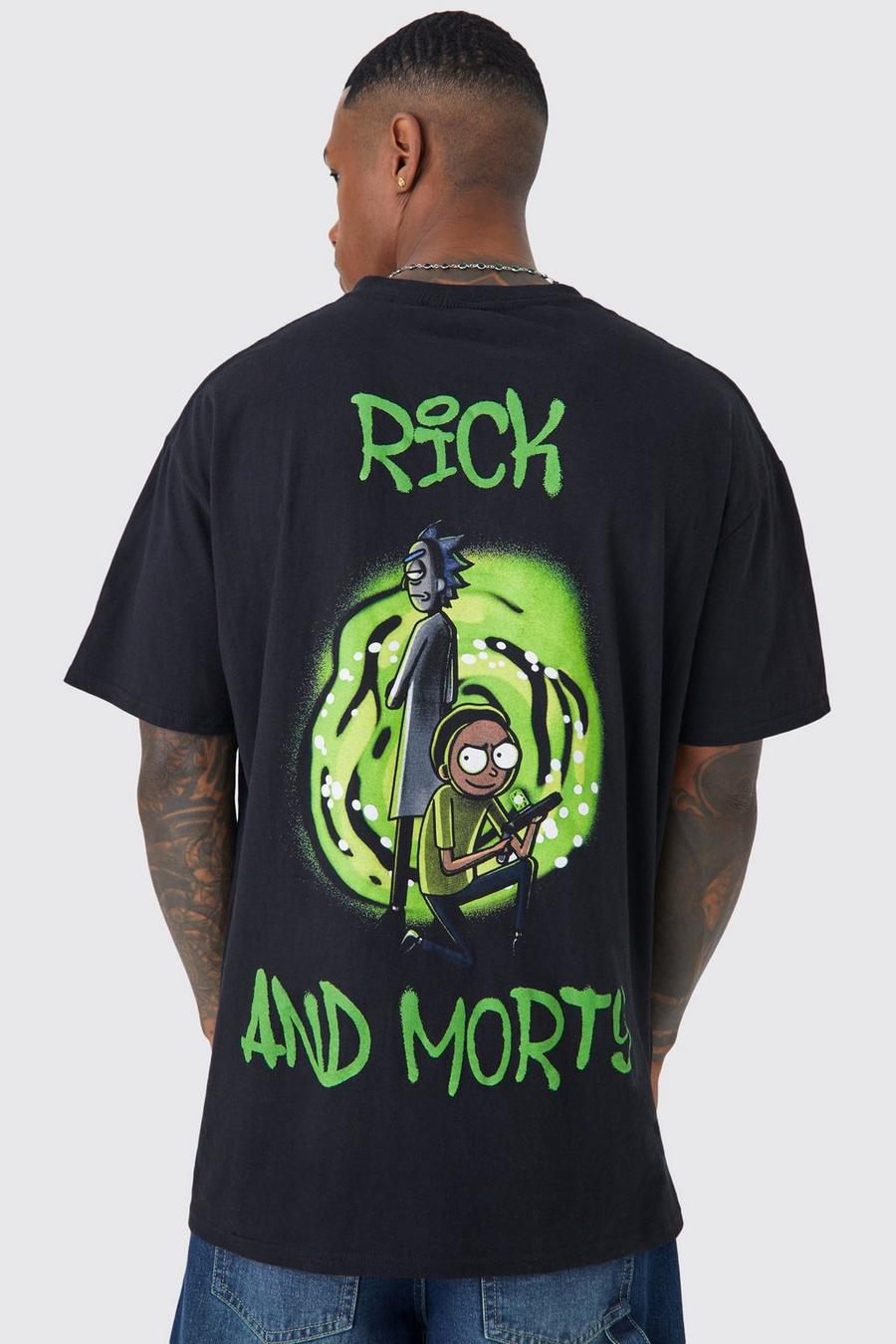 Black noir Oversized Rick And Morty License T-shirt
