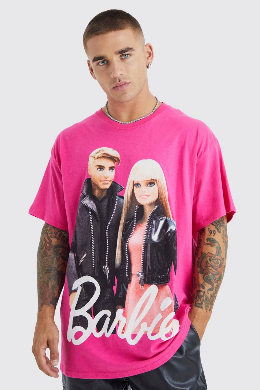 Pink Oversized Barbie License T-shirt image number 1
