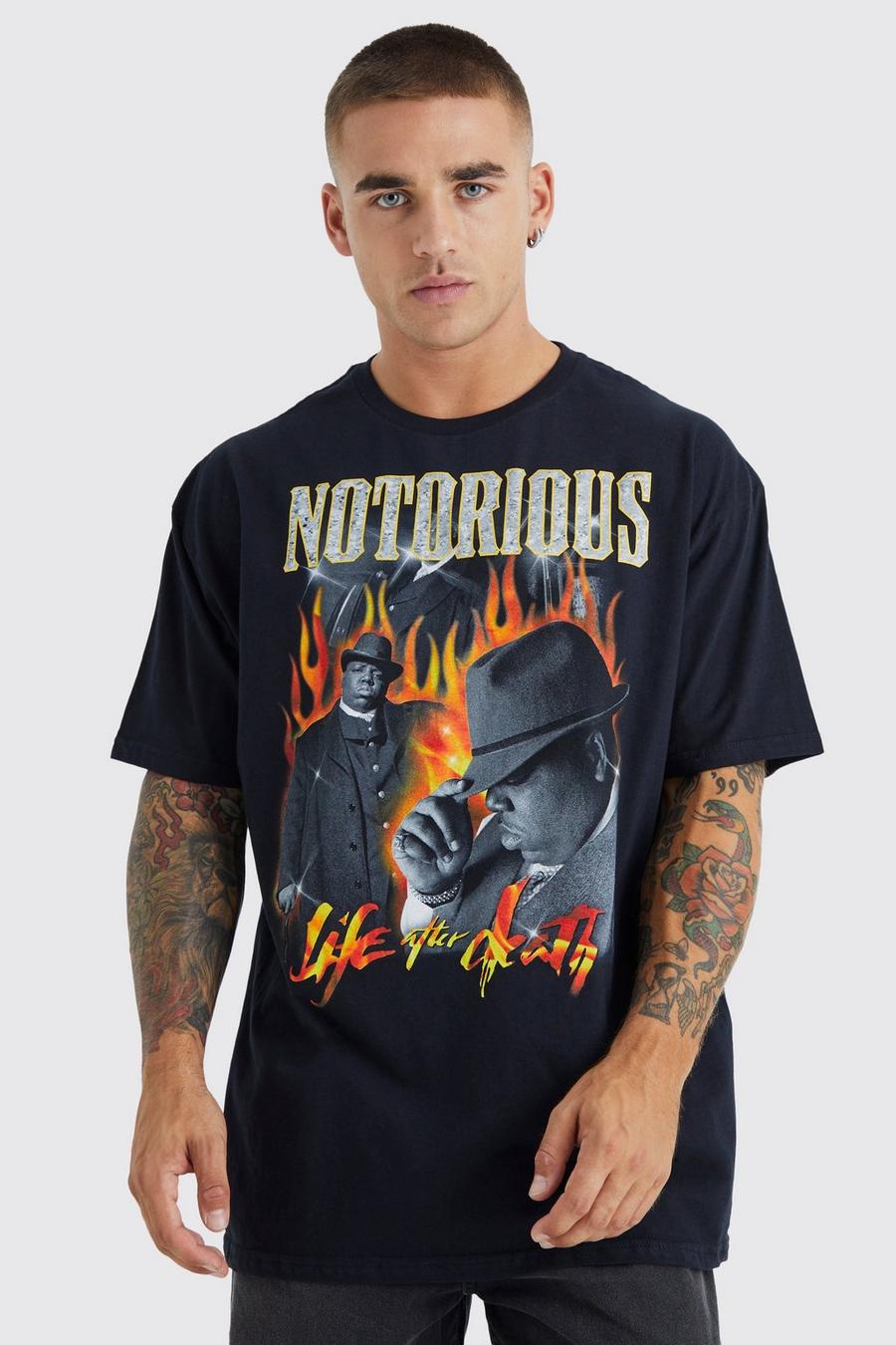 Oversize T-Shirt mit Notorious Biggie Print, Black schwarz