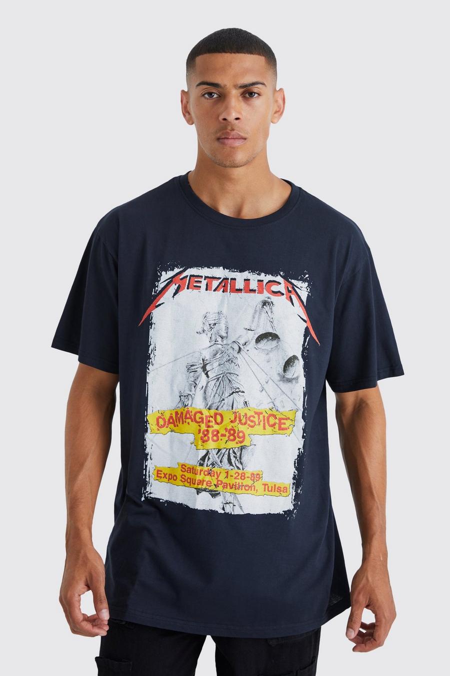 Black Oversized Metallica License T-shirt image number 1