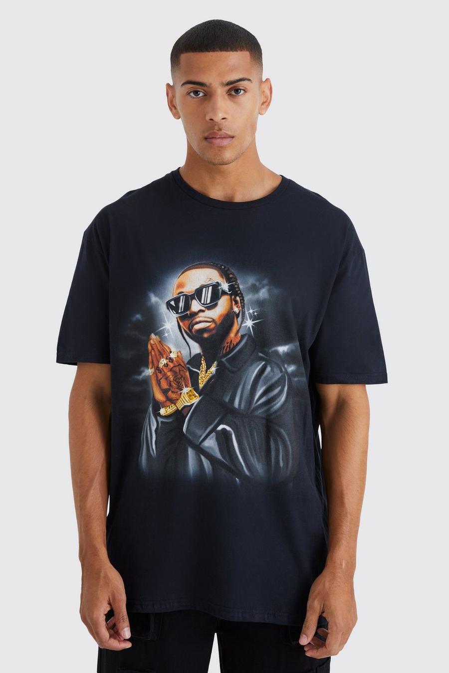 Black svart Pop Smoke Oversize t-shirt med tryck