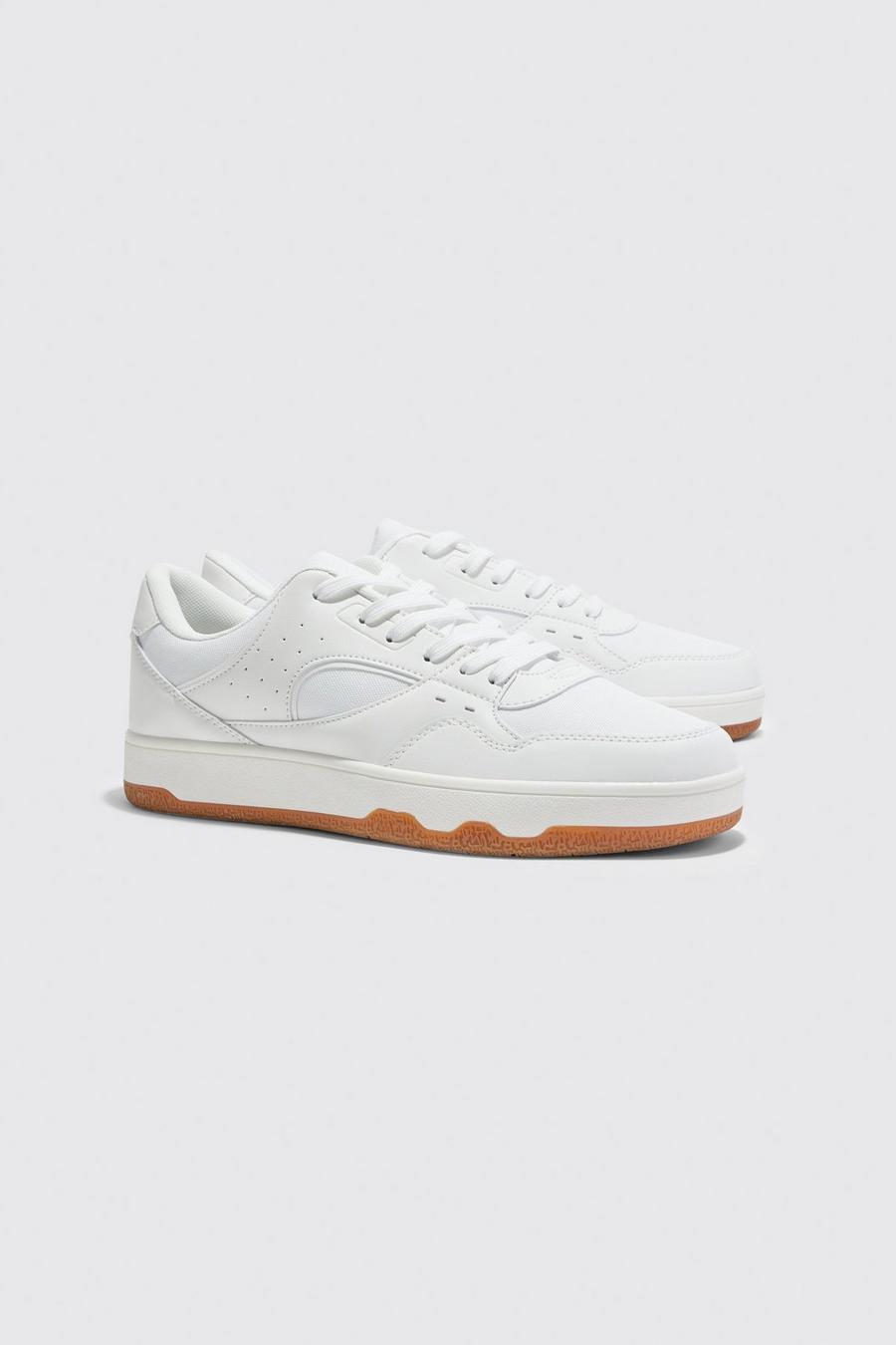 White Panel Detail Sneakers image number 1