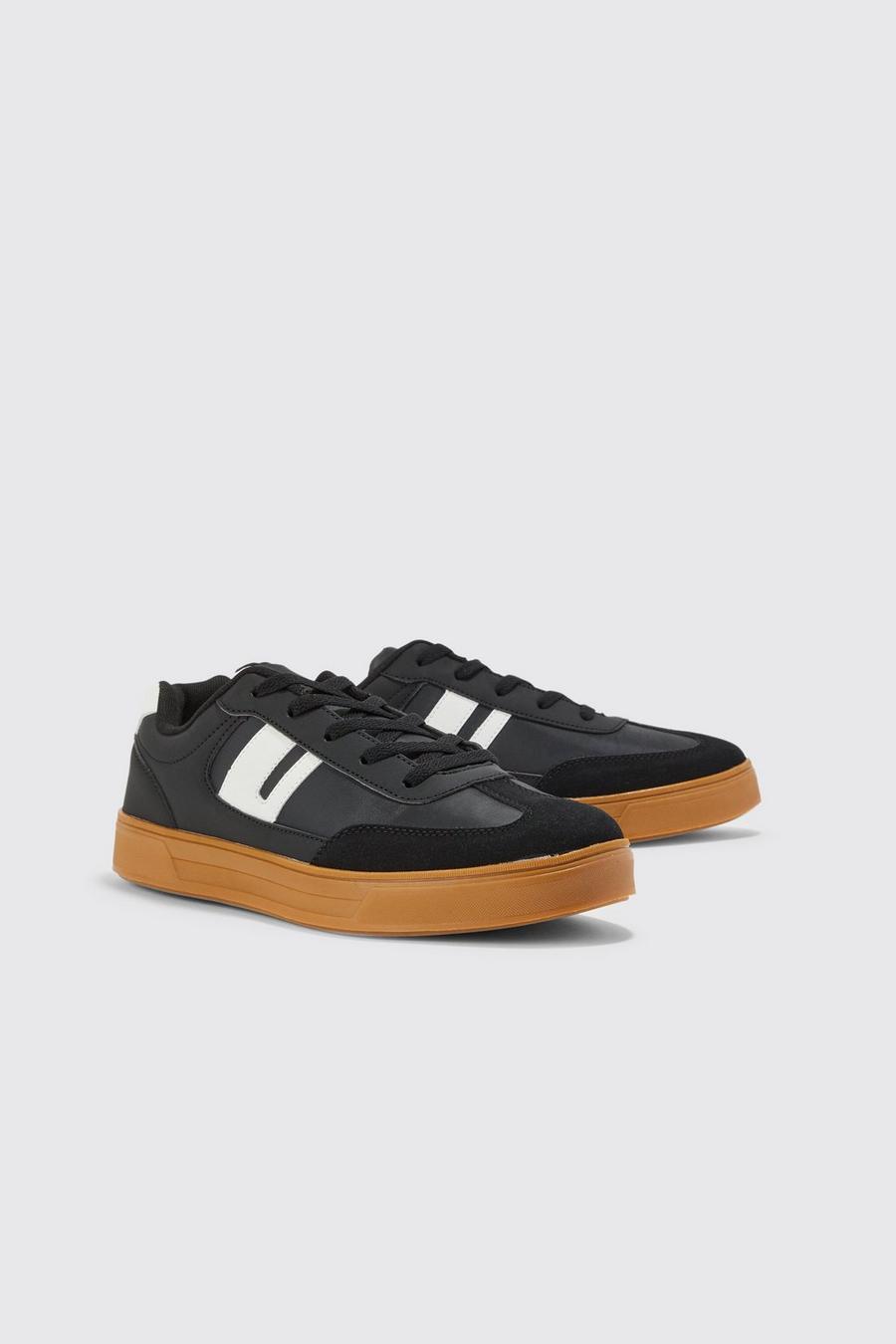 Black Faux Suede Trainer image number 1