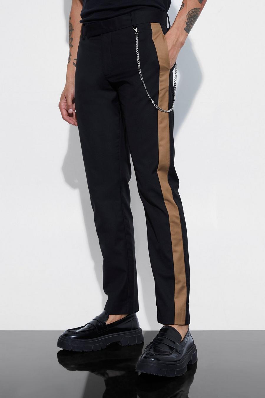 Slim-Fit Anzughose mit Seitenstreifen, Stone image number 1