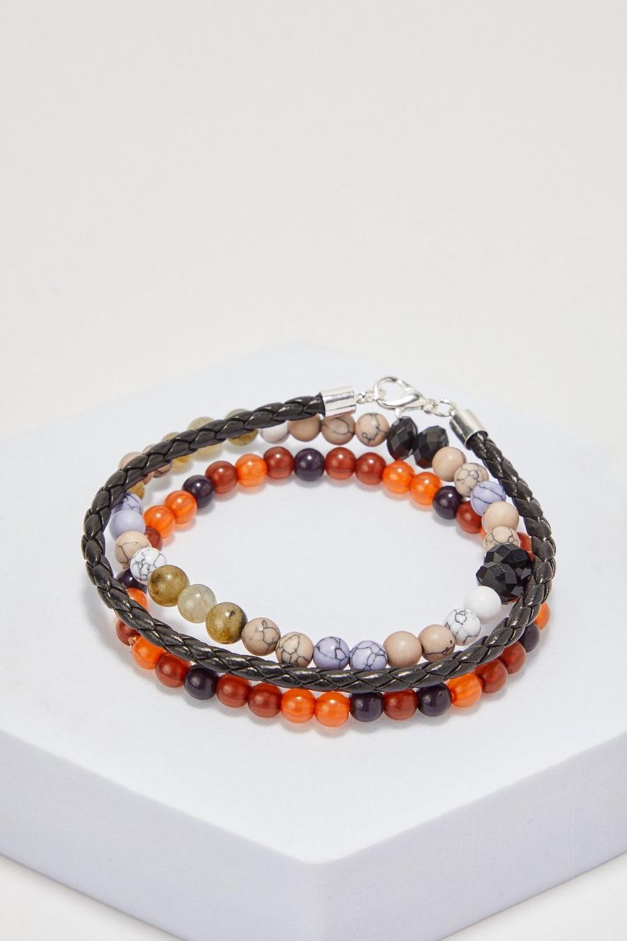 Multi multicolor 3 Pack Bead Bracelets 