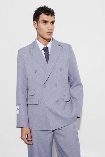 Blazer oversize texturé blue