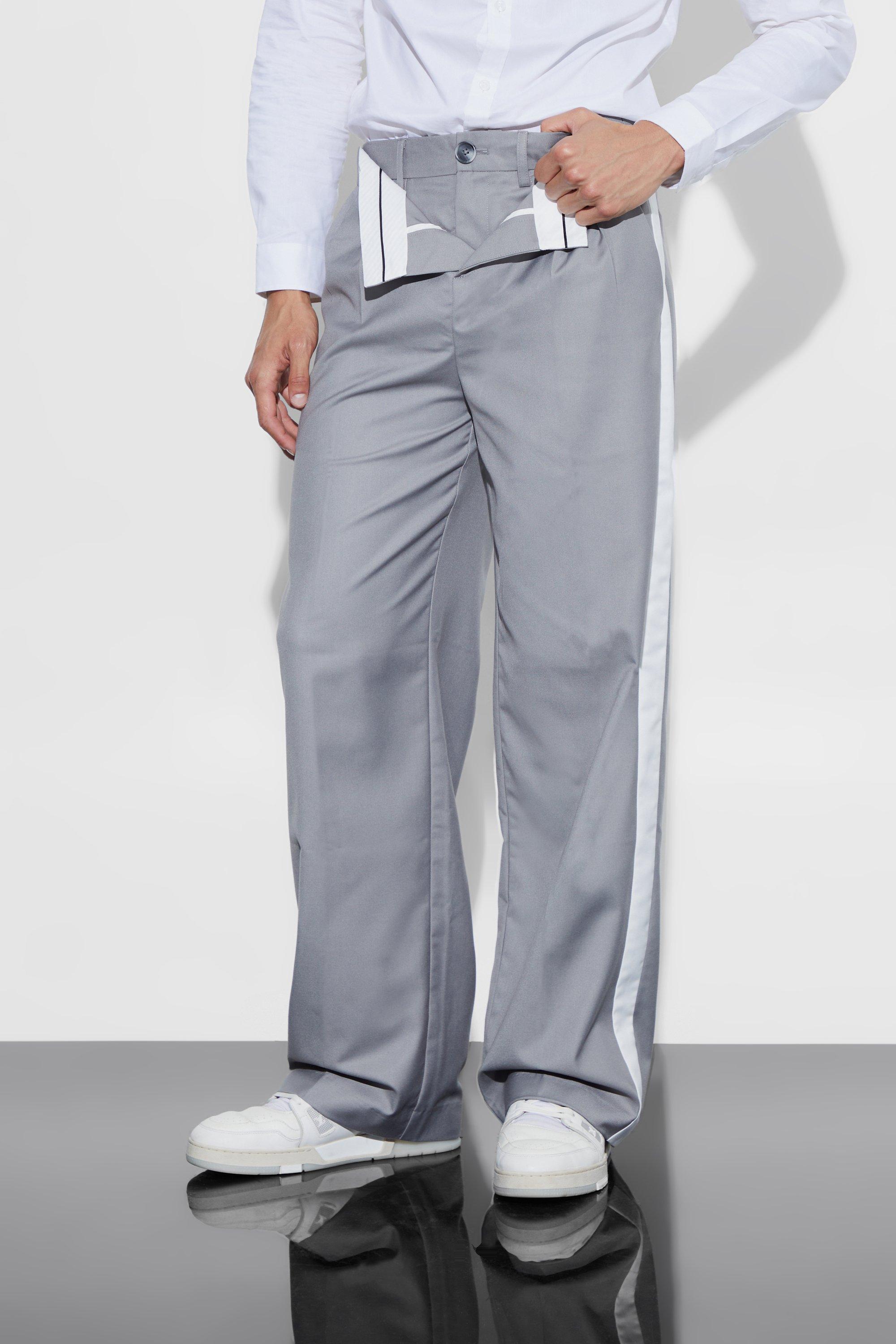 Slate Wide Fit Double Waistband Trouser