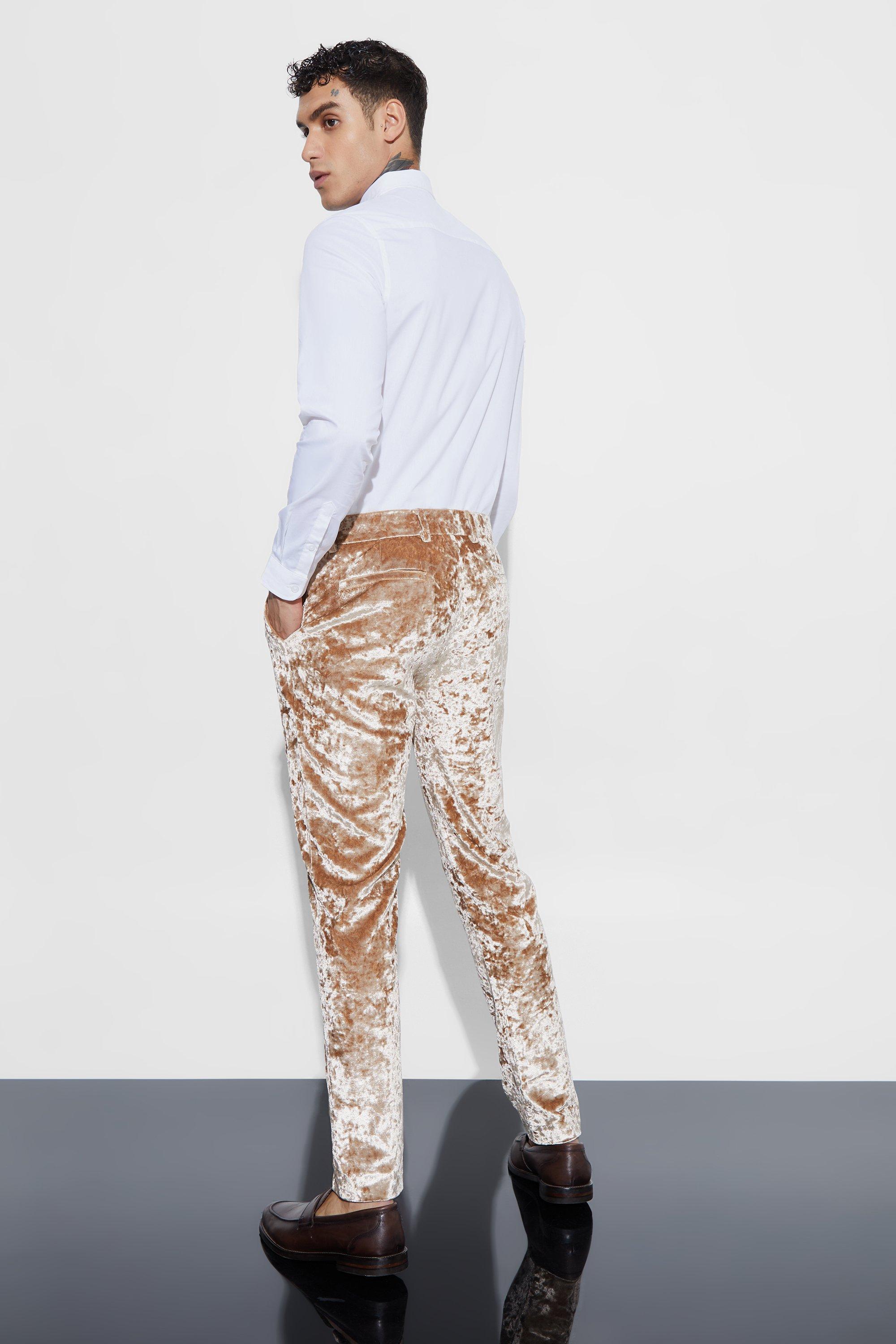 Skinny Fit Crushed Velvet Trouser