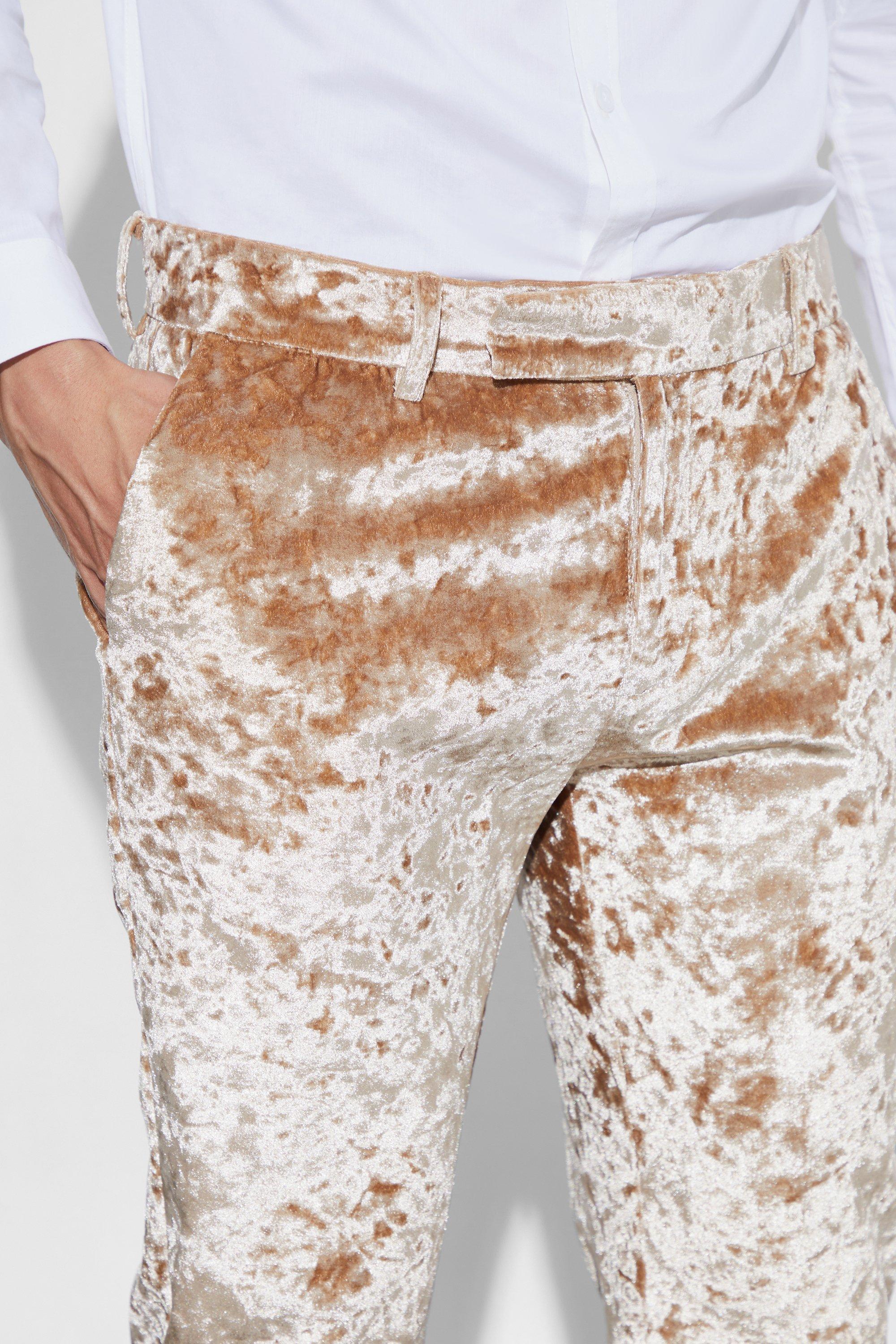 Slim Fit Crushed Velvet Trouser