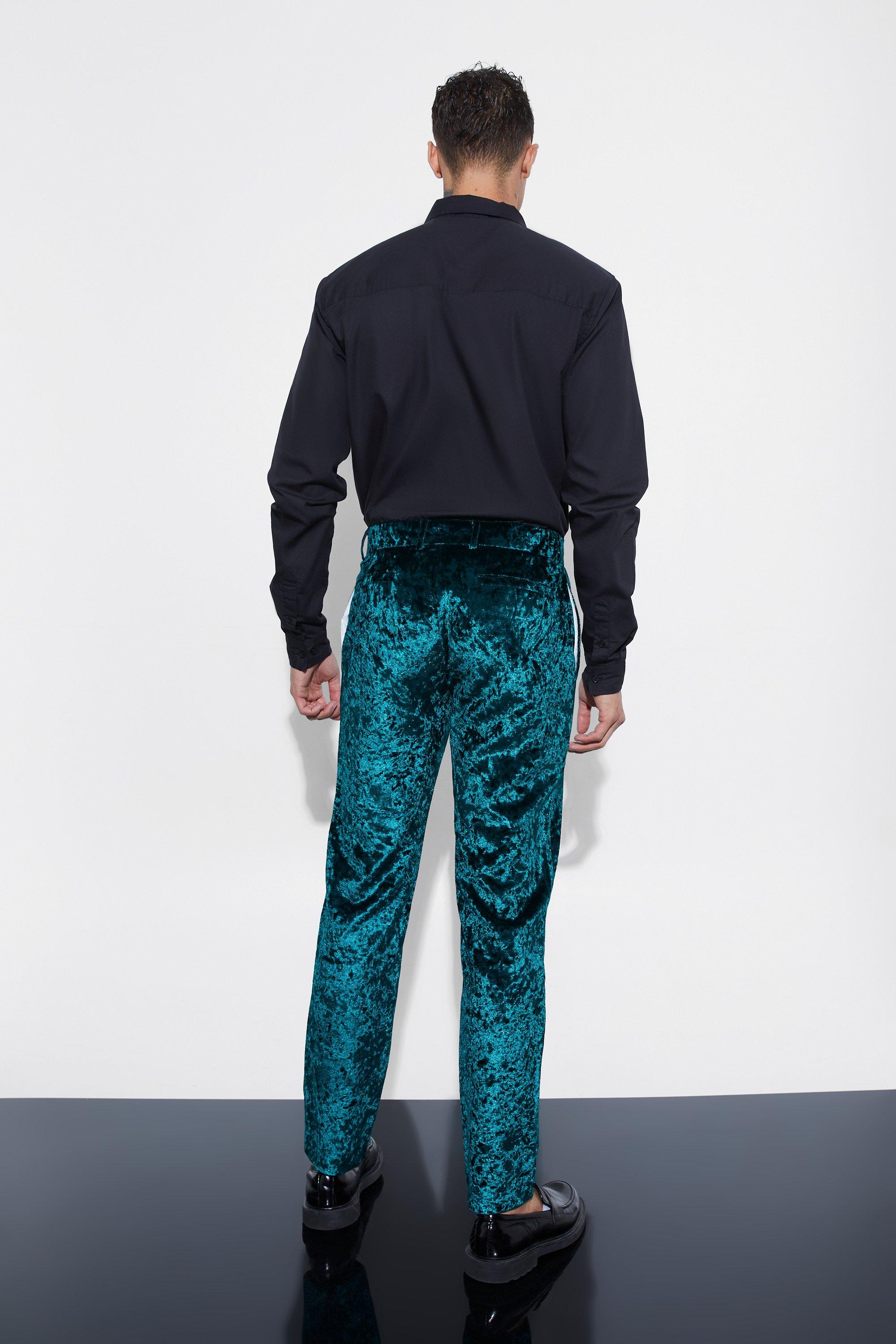 Slim Fit Crushed Velvet Trouser