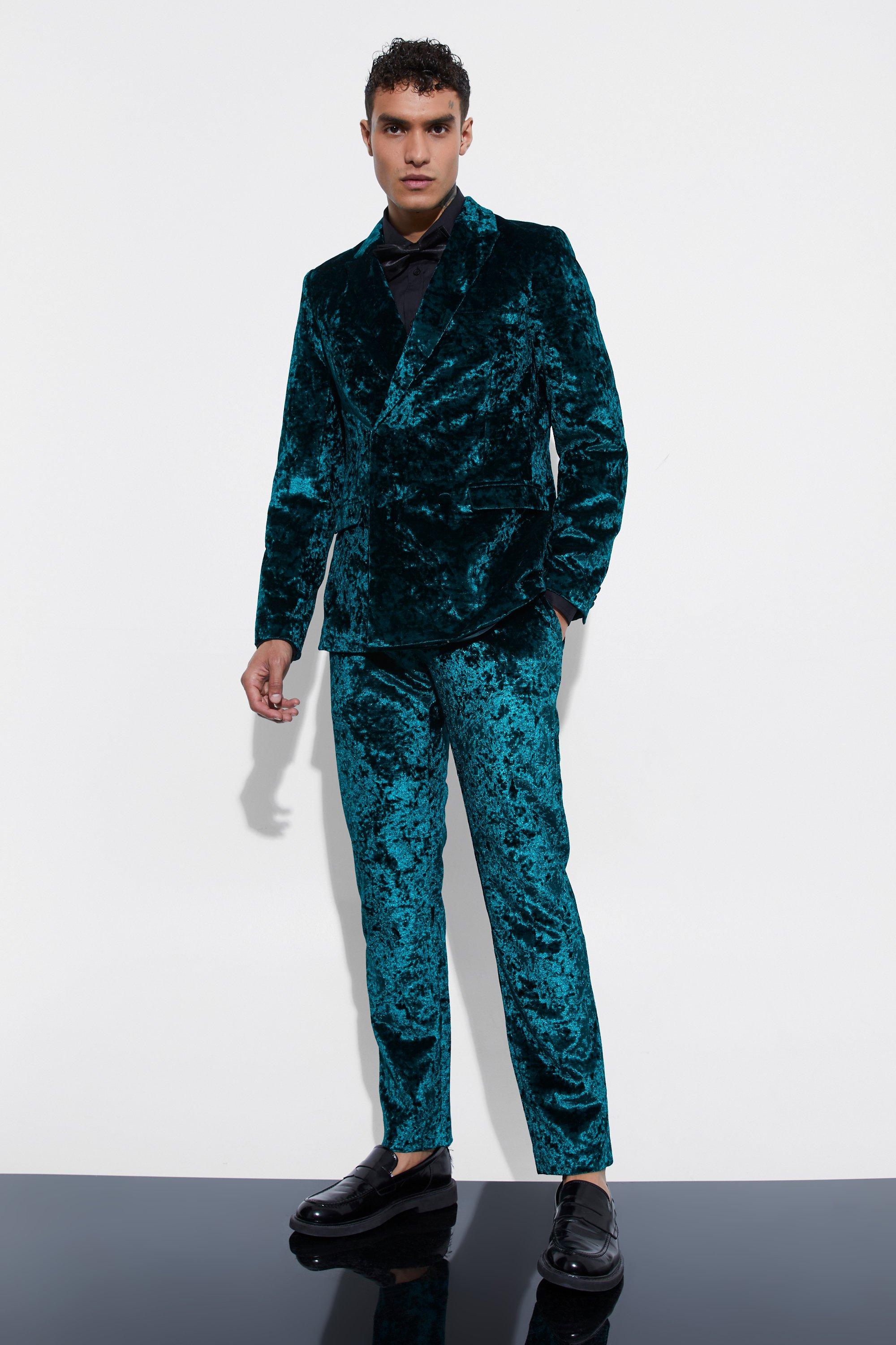 Slim Fit Crushed Velvet Trouser