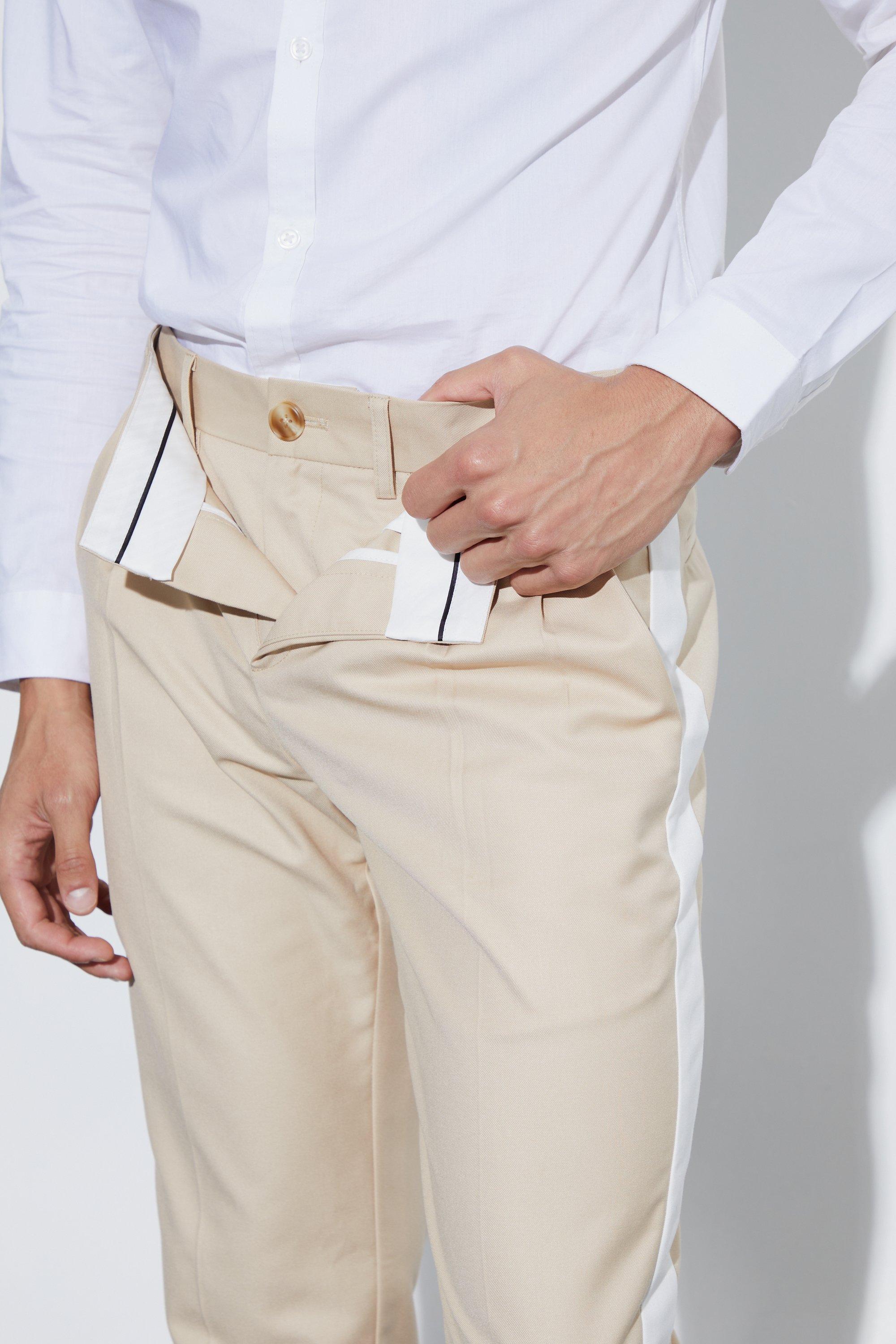 Men's Beige Trousers, Stone Trousers