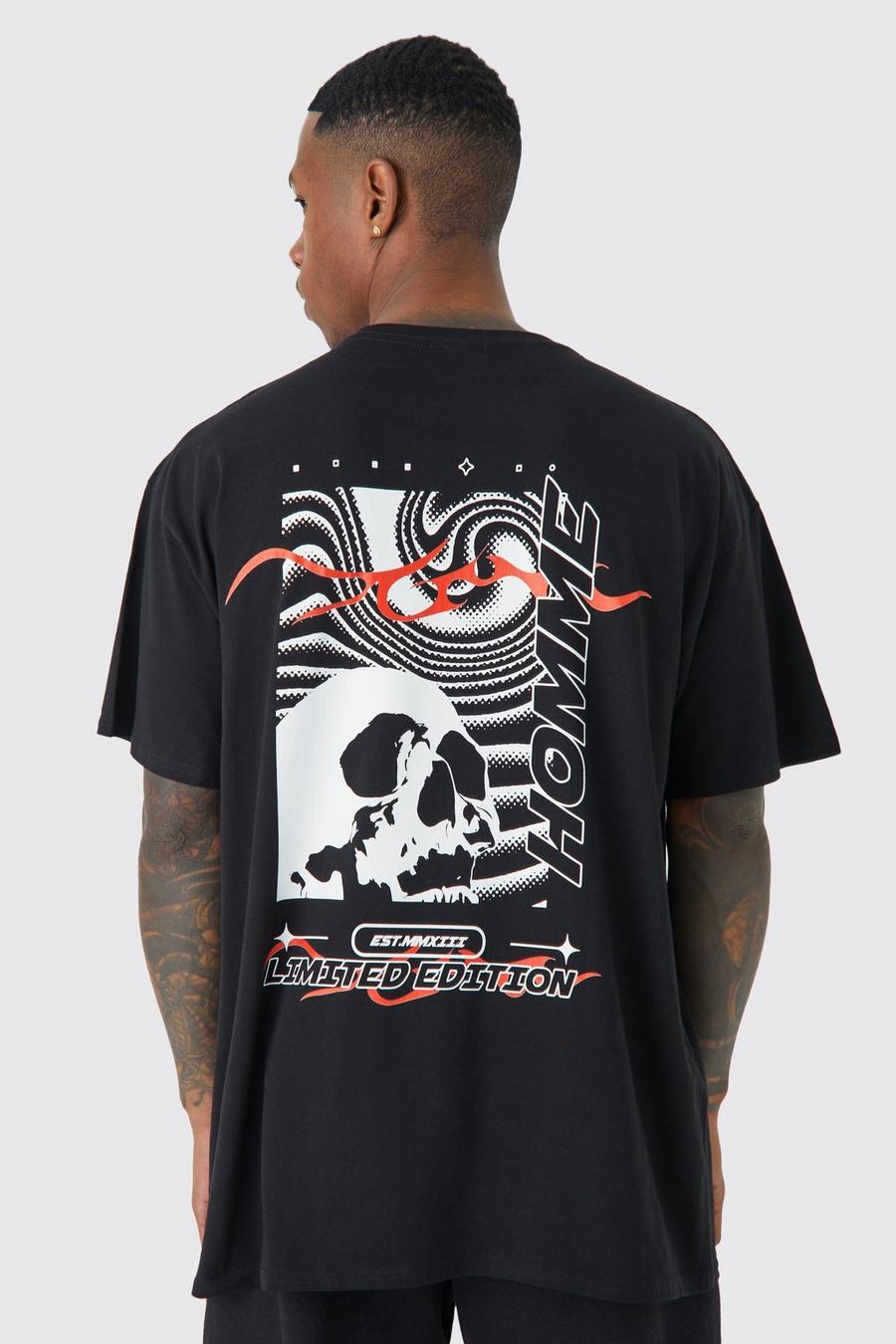 Oversized Homme Skull Graphic T-shirt