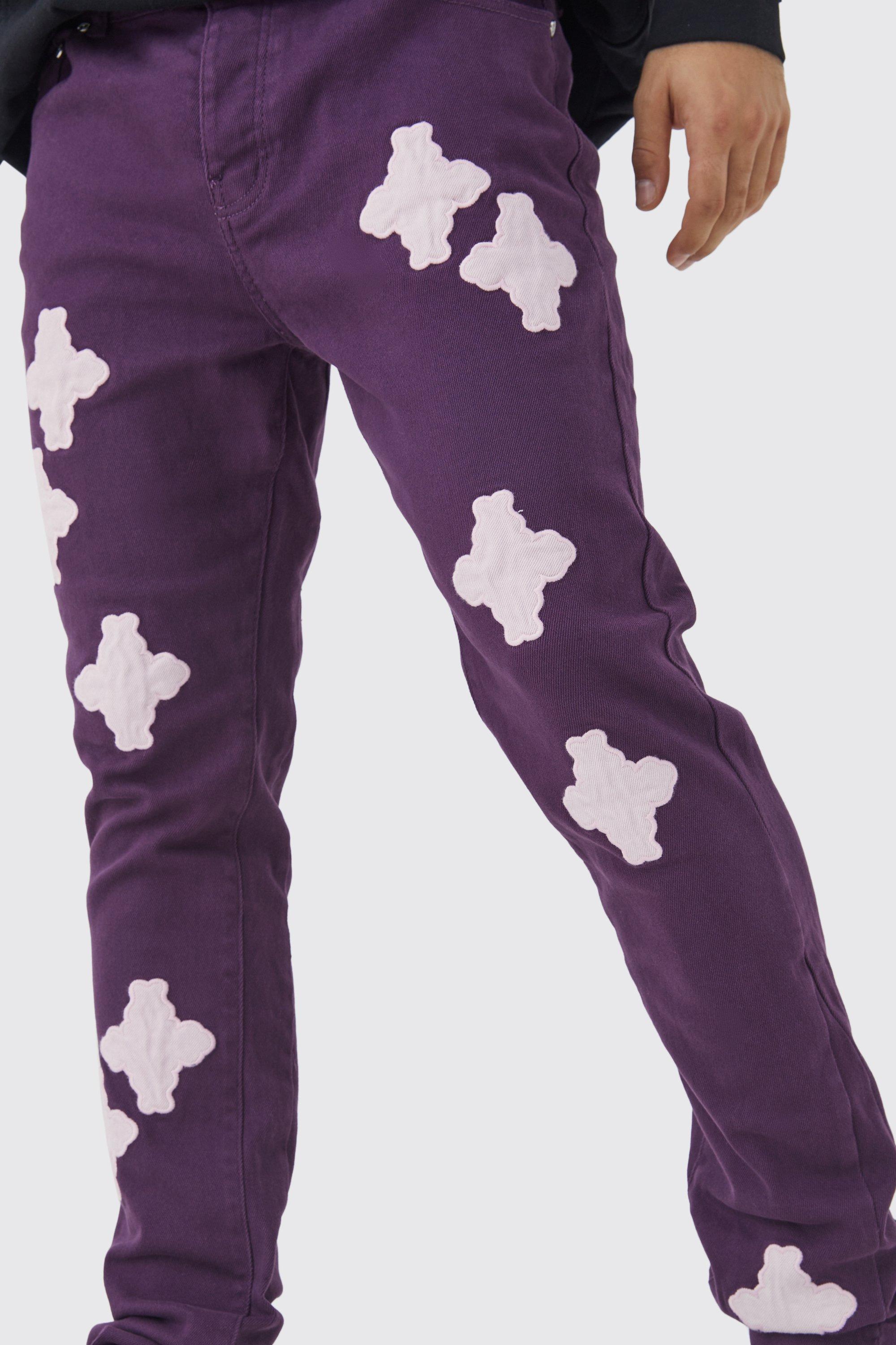 Fixed Waist Skinny Flare Gusset Applique Trouser boohoo DK