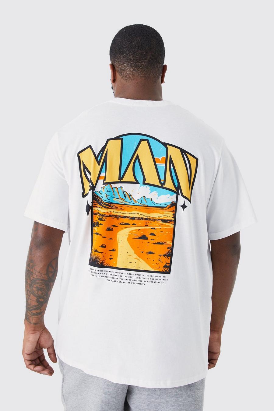 White Plus Extended Neck Man Scenic T-shirt image number 1