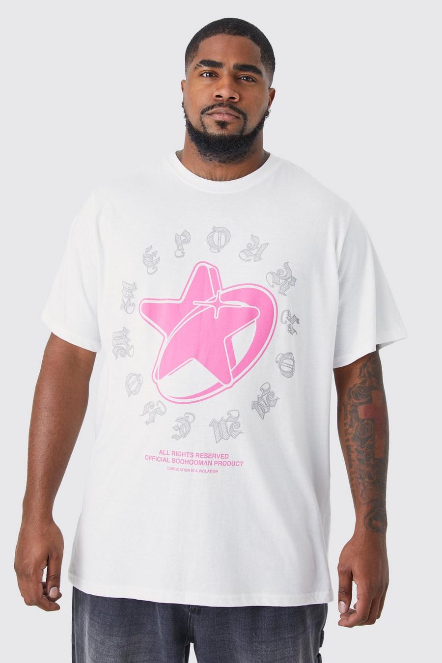 Plus Pour Homme Y2k Star Print T-shirt