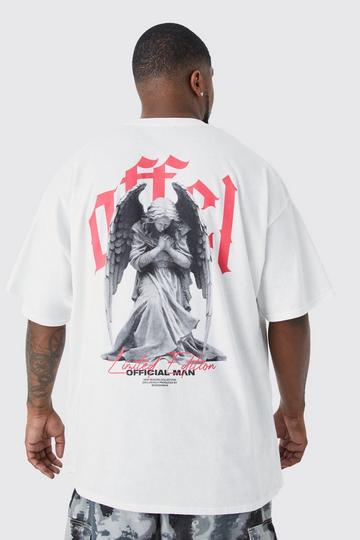 Plus Offcl Fallen Angel Print T-shirt white