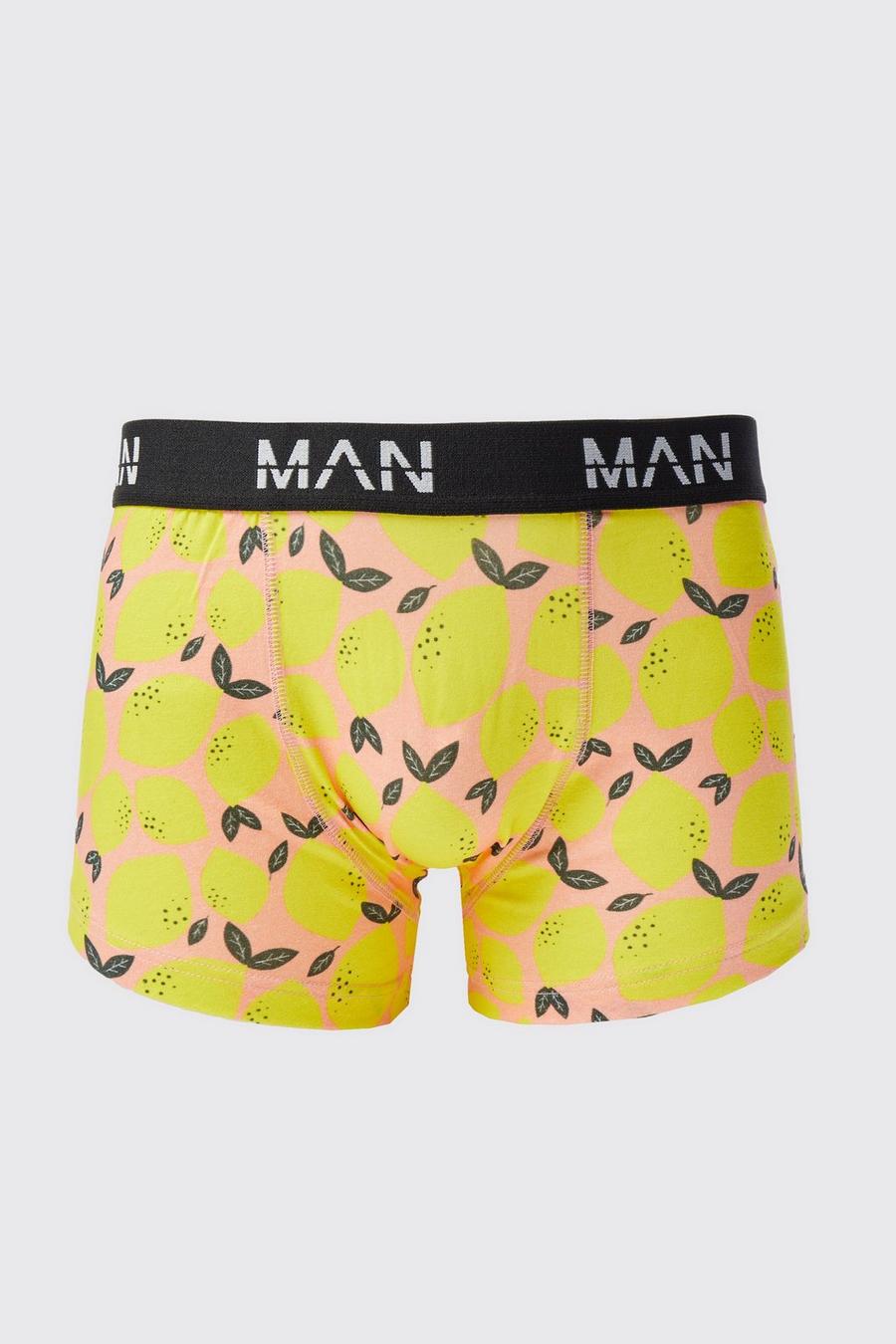 Men's Lemon Print Boxers | Boohoo UK
