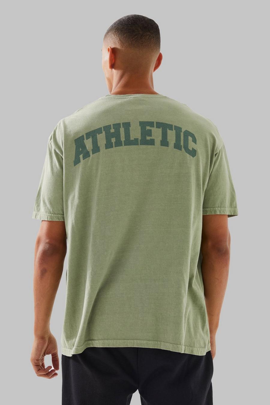 Green grün Man Active Oversized Overdye Athletic T-shirt