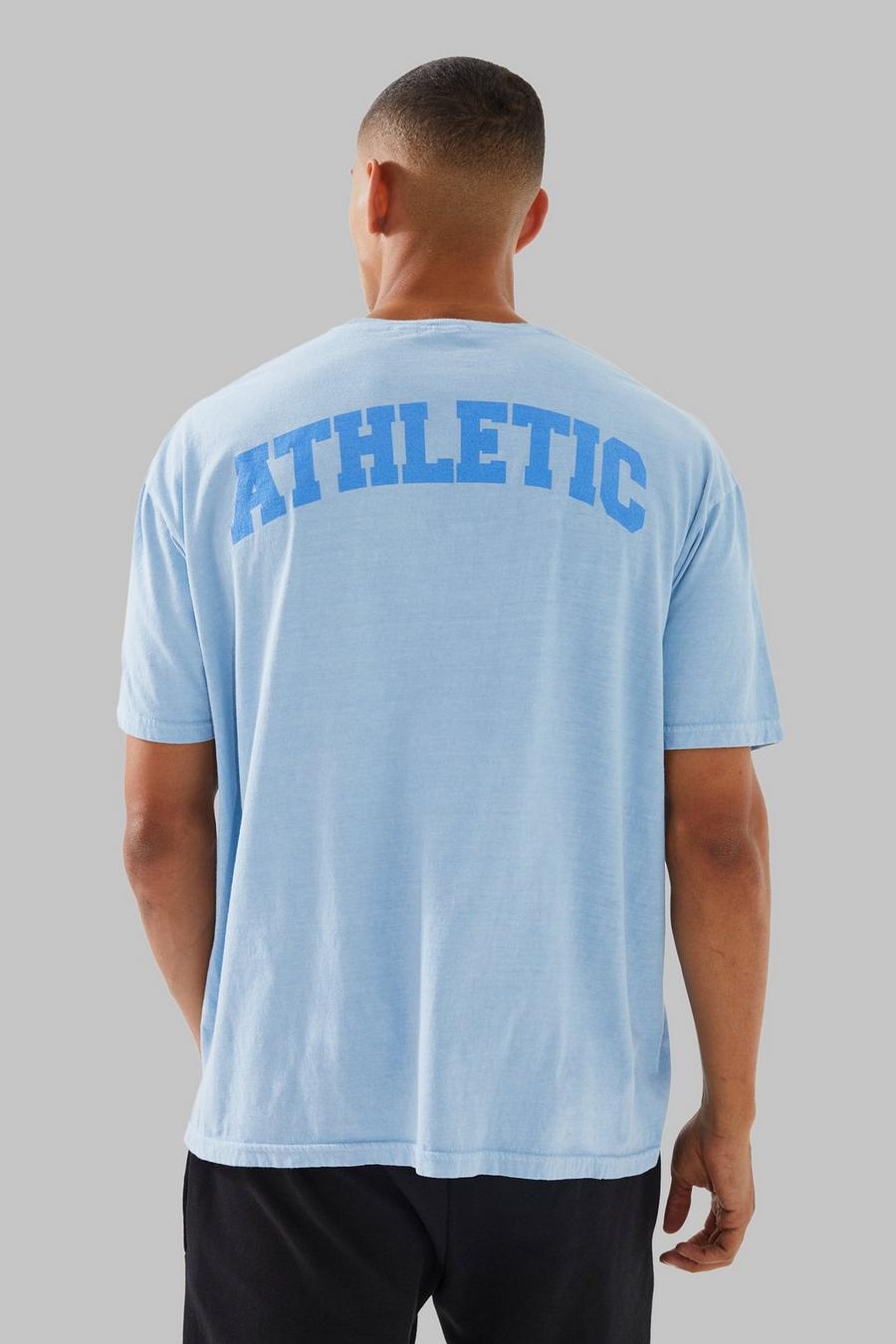 Blue bleu Man Active Oversized Overdye Athletic T-shirt