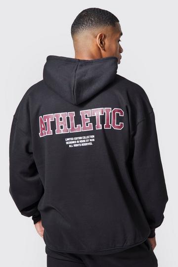 Black Man Active Overdye Oversized Athletic Hoodie