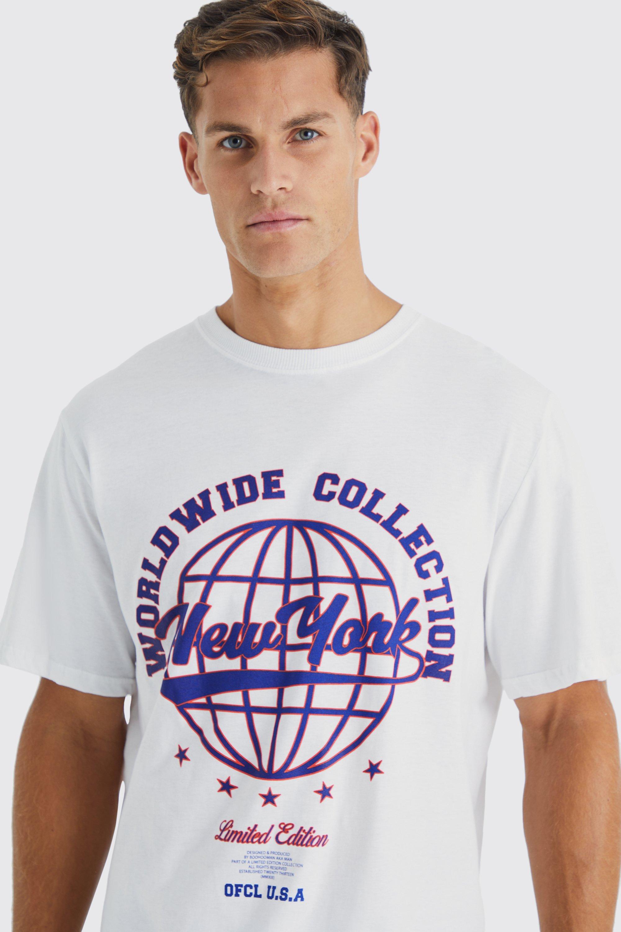 Men's Vintage NEW YORK Print T-Shirt