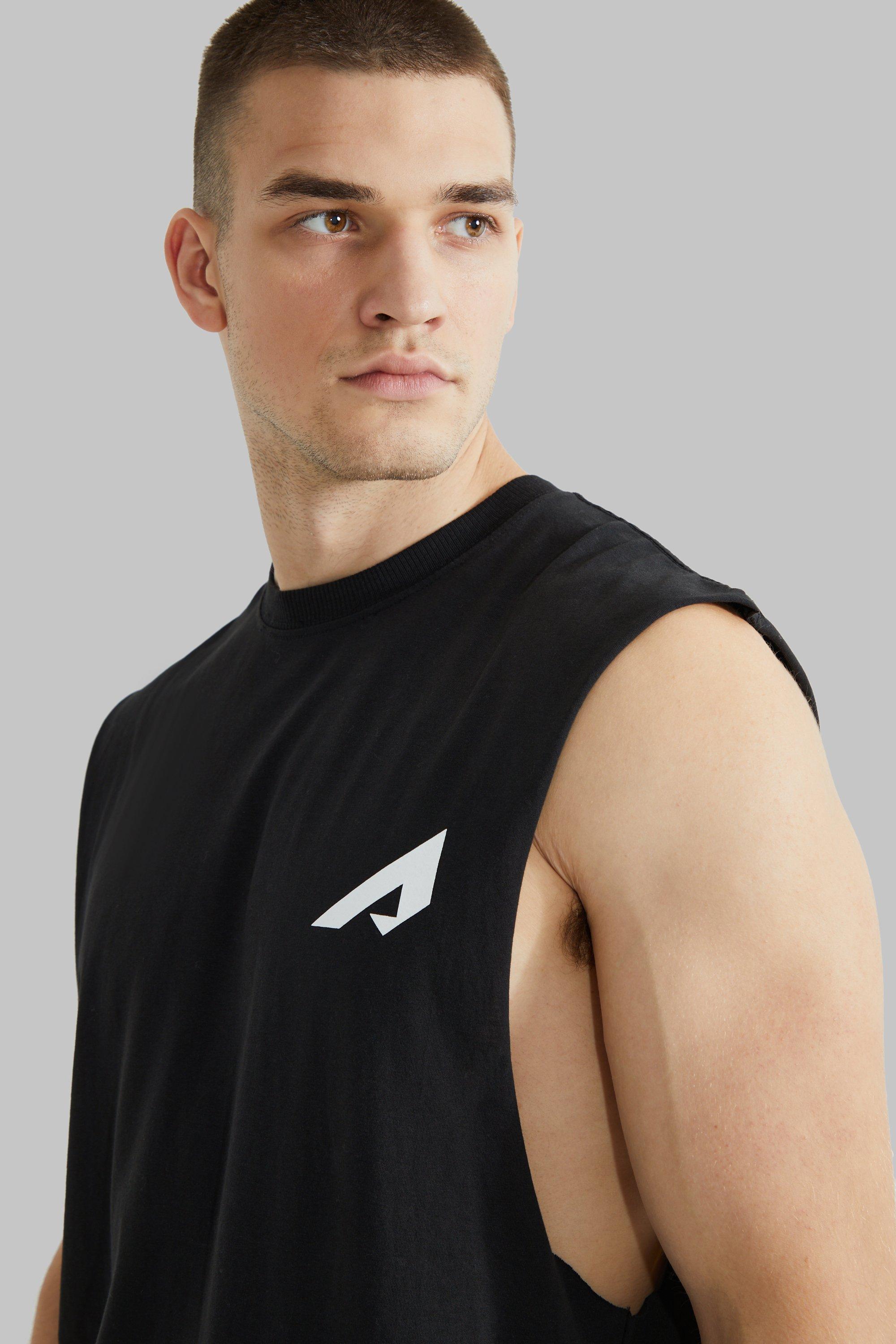 MAN Active Gym Tank with Woven Tab