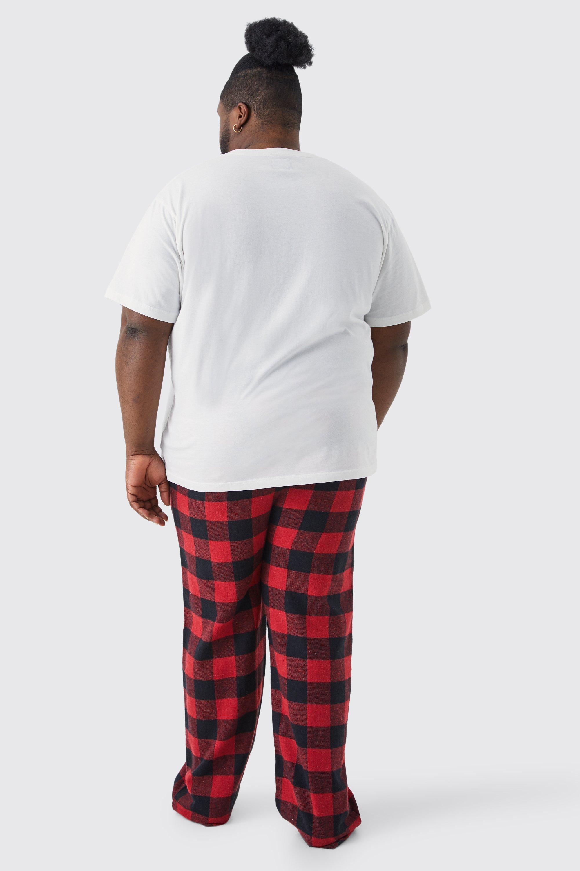 Plus Woven Check Loungewear Pants