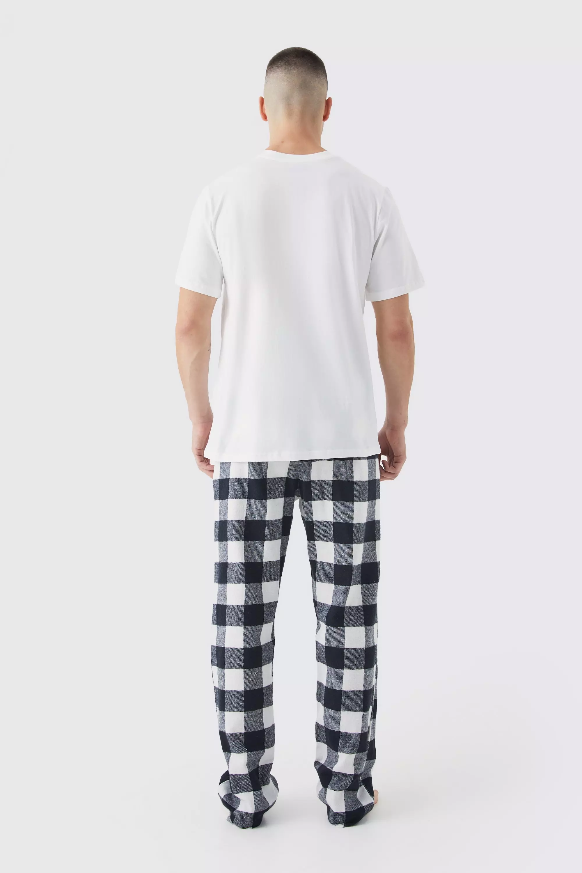 Tall Check Pyjama Bottoms And T shirt Set