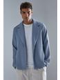 Grey Pleated Slim Fit Smart Jacket