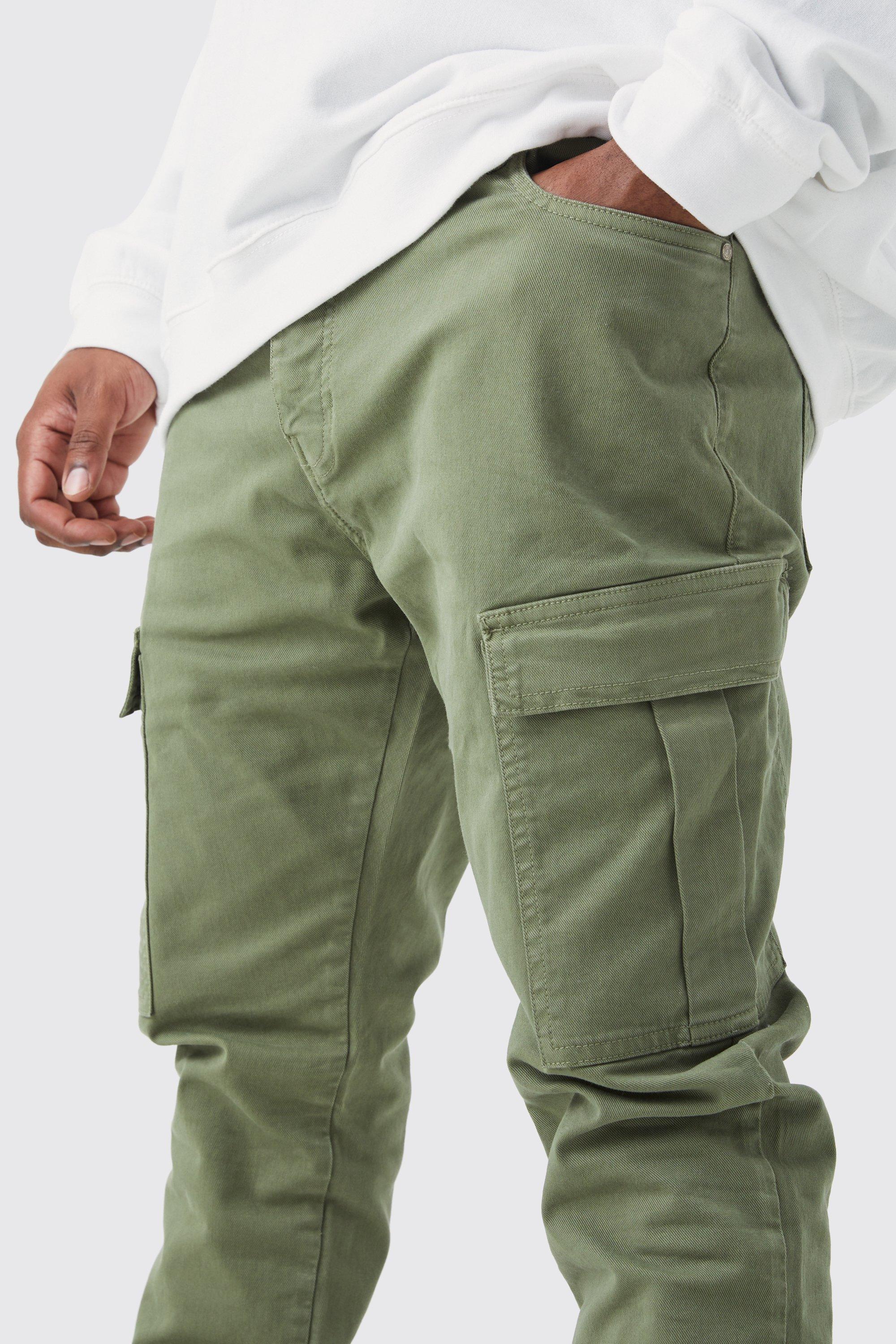 Olive green stacked store pants