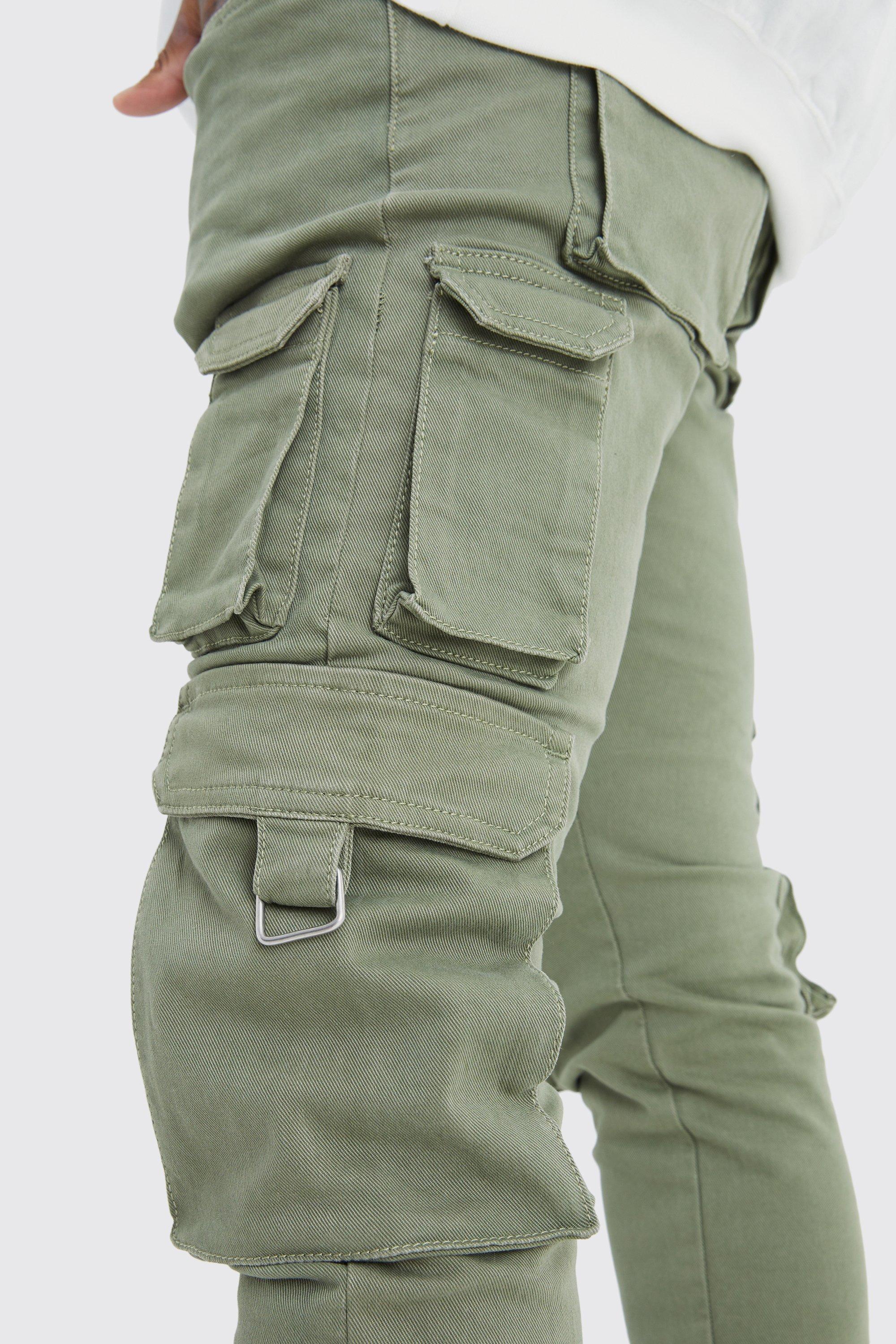 Plus Fixed Waist Skinny Stacked Multi Cargo Pants