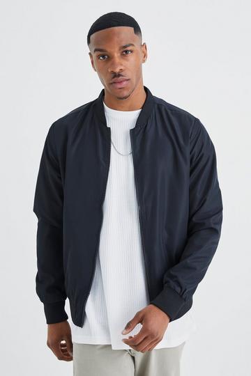 Black Lightweight Bomber Jacket in Black