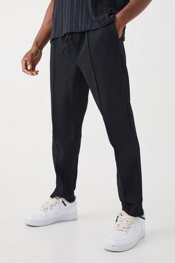 Pleated Slim Elasticated Waistband Trouser black