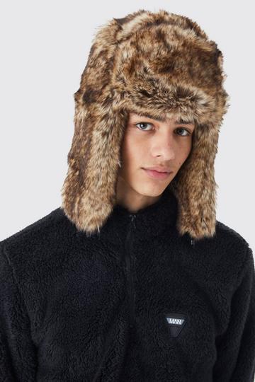 Faux Fur Trapper Hat brown