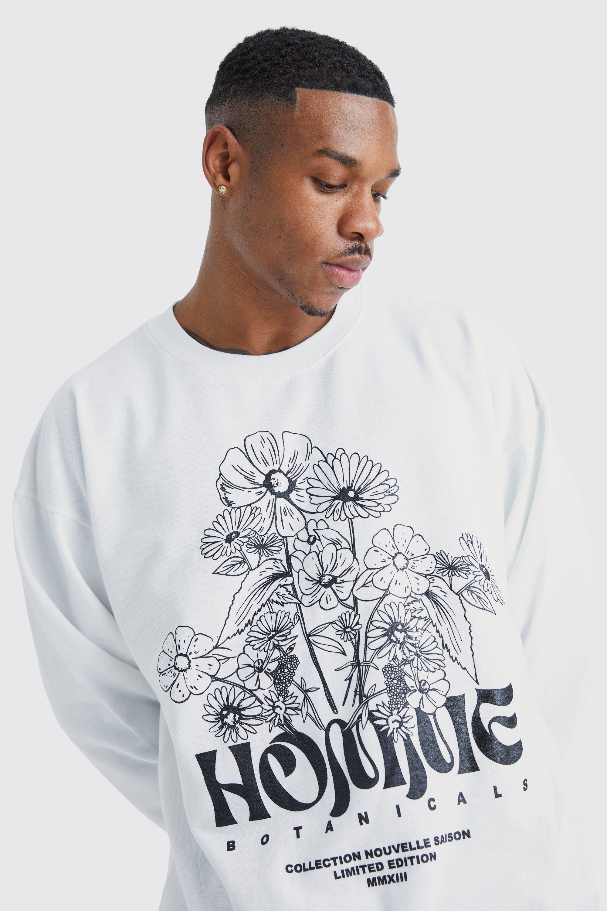 Homme Flower Graphic Sweatshirt boohoo IE