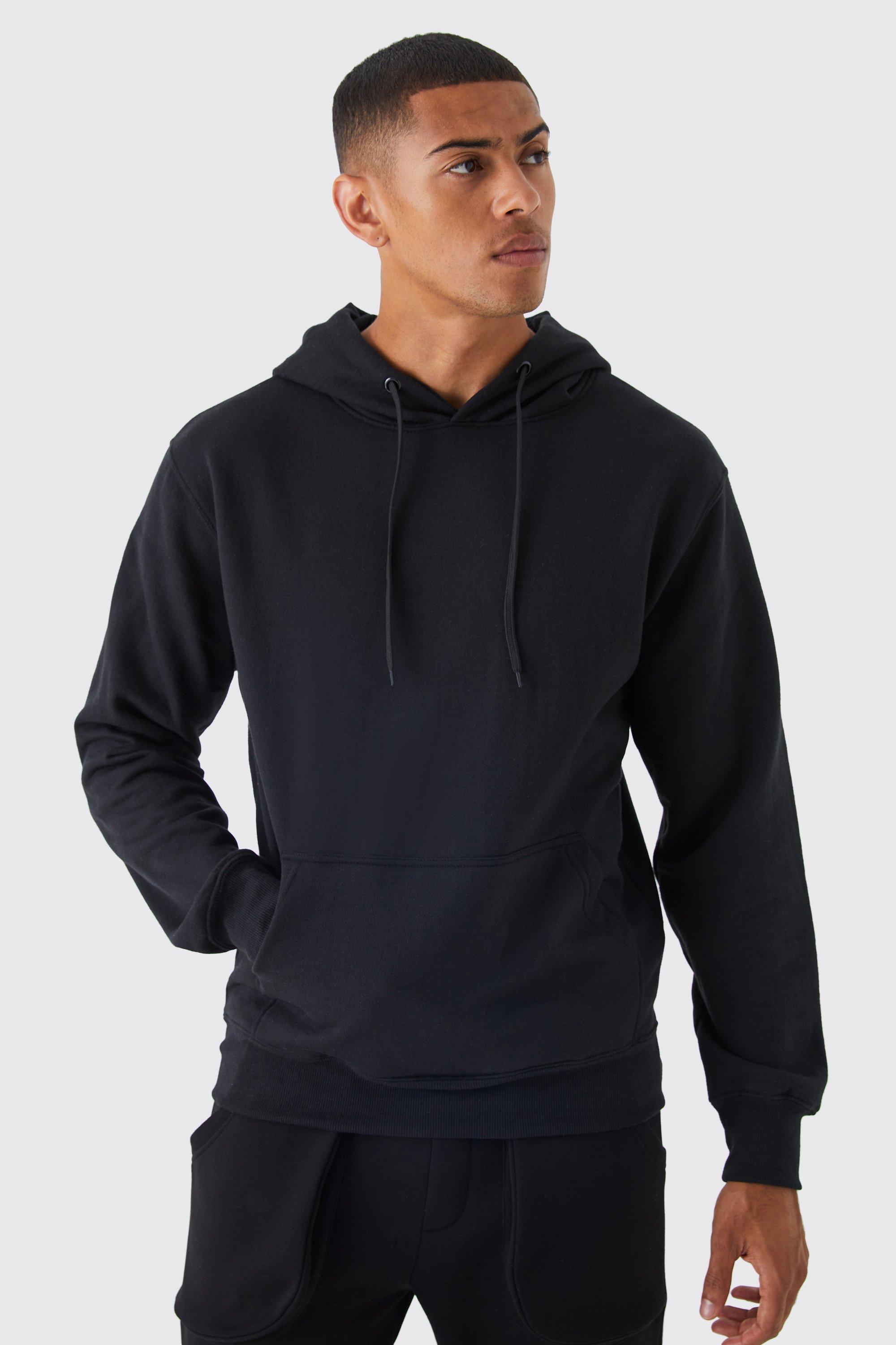 Boohoo mens black online hoodie