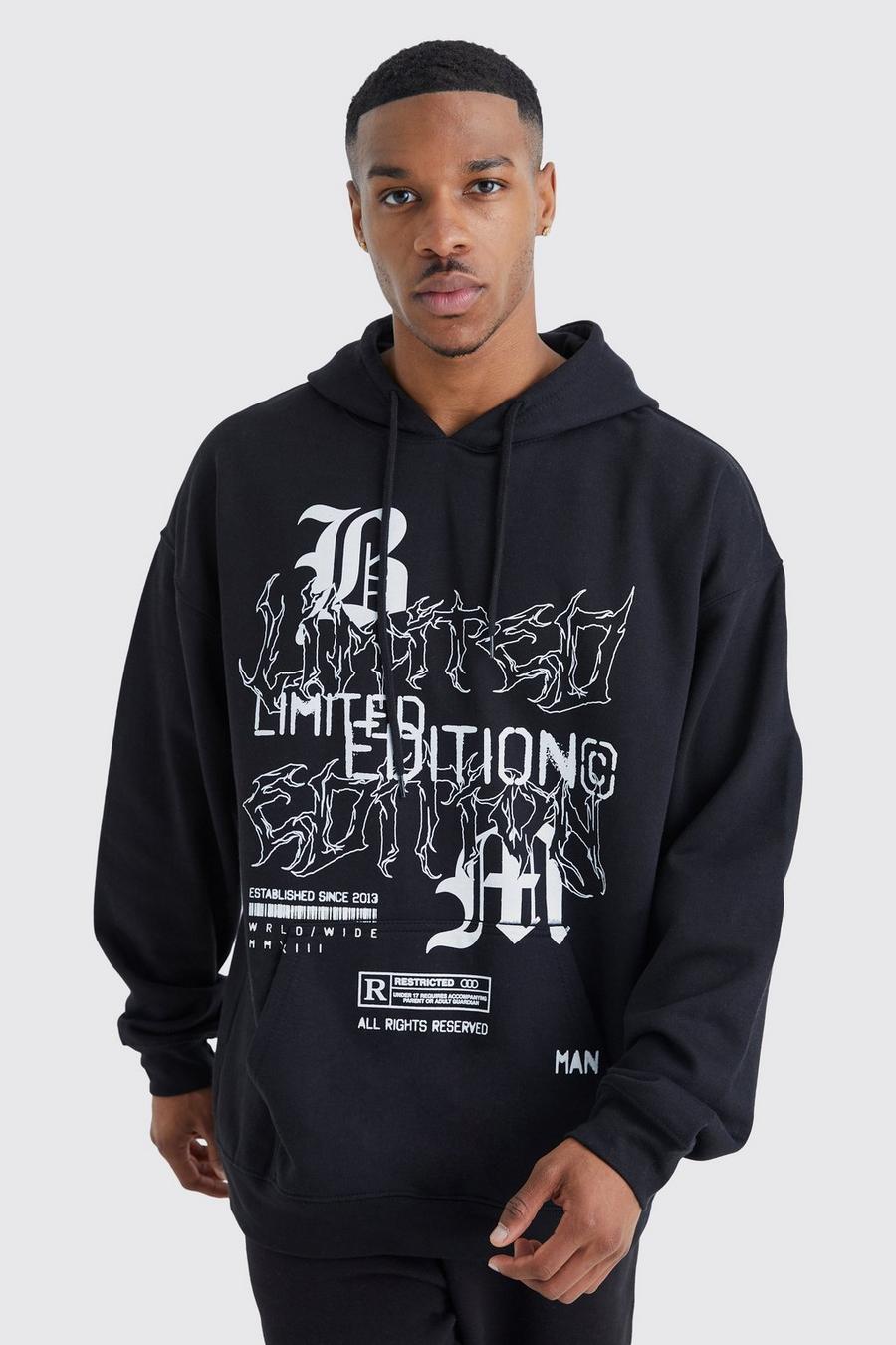 Black Limited Edition Graphic Hoodie image number 1