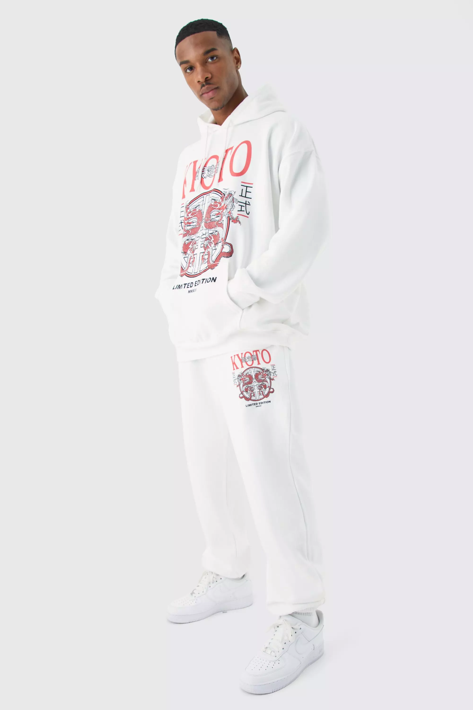 White Limited Edition Dragon Graphic Tracksuit alternative image